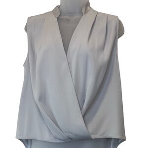 🪣🧽 NWT rag & bone Light Grey Meredith Sleeveless Draped Blouse Size XS